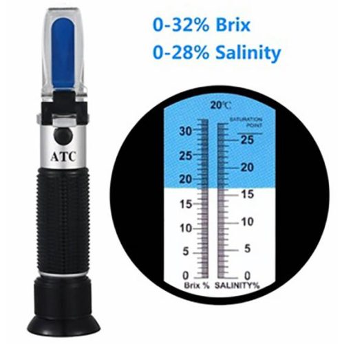 Dual Refractometer Brix 0-32% & Salt 0-28%