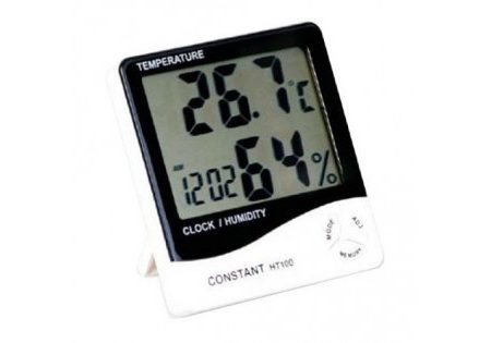 Temperature Humidity Meter With Clock Constant HT 100