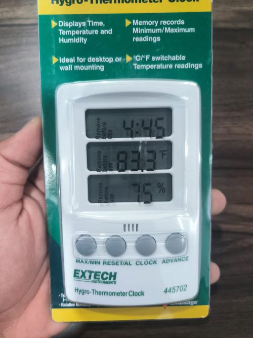 Extech 445702 Hygro-Thermometer Clock