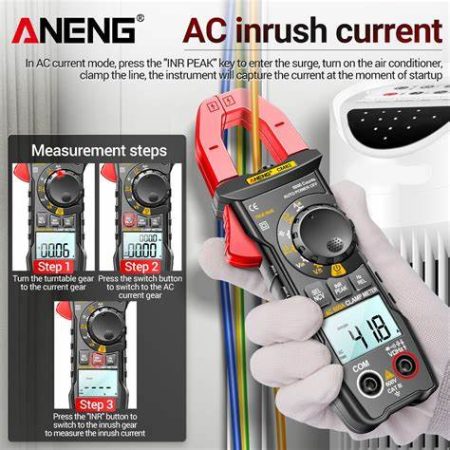 Clamp Meter Pro Digital 6000 Counts True RMS Aneng CM82