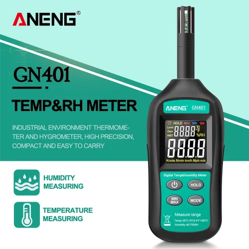 Digital Portable Thermometer Hygrometer Aneng GN401