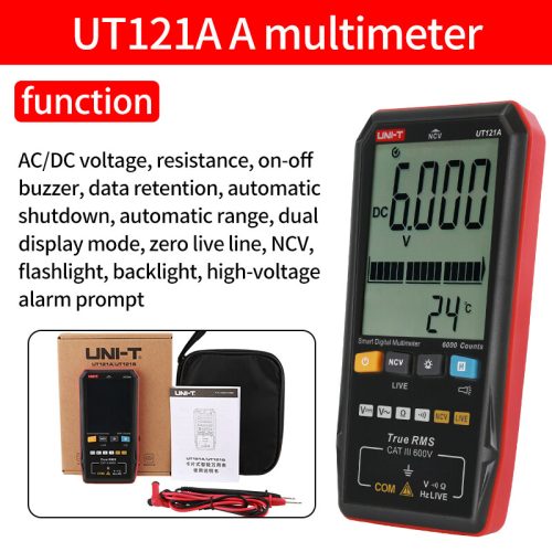 Multimeter AC-DC Voltage True RMS Frekuens Digital UNI-T UT121A Smart 1