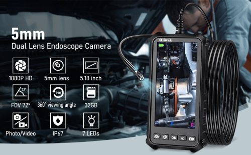 Endoscope P50 DUAL Camera 5.5mm 1080P Lens 8LED 6