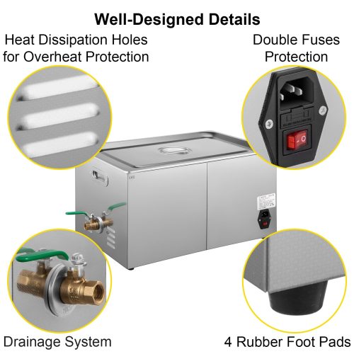 VEVOR Mesin Pembersih Ultrasonic Cleaner 10L 240W 1