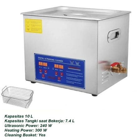 VEVOR Mesin Pembersih Ultrasonic Cleaner 10L 240W - KZ-D10 - Silver