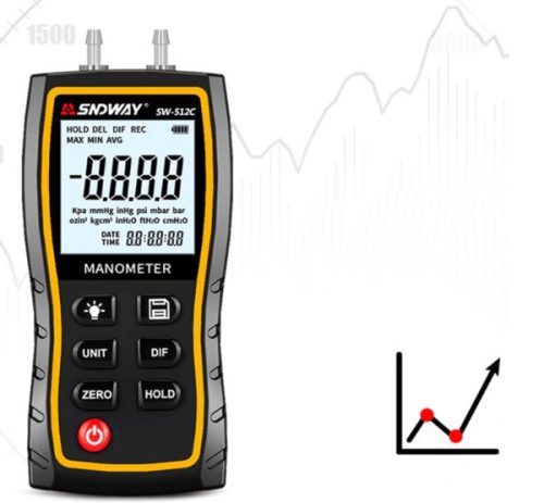 SNDWAY Digital Manometer Air Pressure SW-512C 3