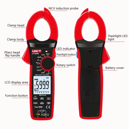 Analog Digital clamp Meter Current Clamps AC DC UNI-T UT205E