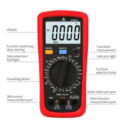 Digital Multimeter Voltage Current Handheld Tester UNI-T UT39A+ 2