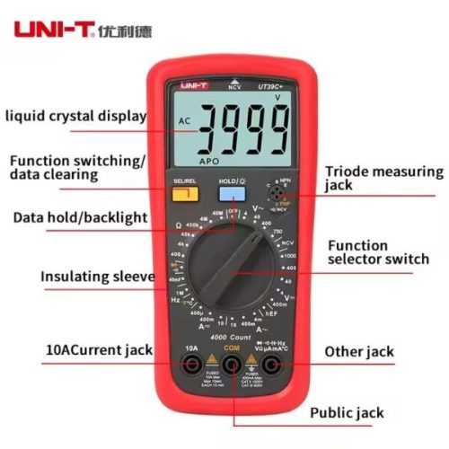 Electrician Multimetro Capacitor Tester UNI-T UT39C+ 2