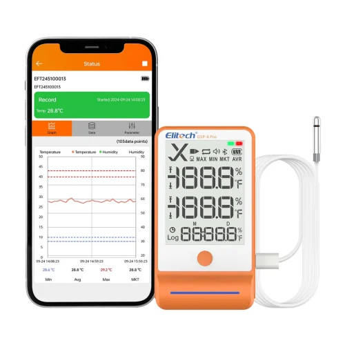 Temperature Humidity Data Logger Bluetooth Elitech GSP-6Pro