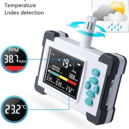 Air Quality Monitor Data Logger TC-700Pro 7in1 Detector Tester