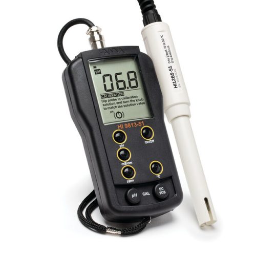 Hanna HI 9813-51 Portable pH/EC/TDS/Temp Meter with CAL